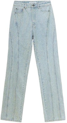 (W) Jeans Self-Portrait Biru Denim Tinggi Pinggang Rhinestone Lurus SWF351K00700 Order (W) Jeans Self-Portrait Biru Denim Tinggi Pinggang Rhinestone Lurus SWF351K00700