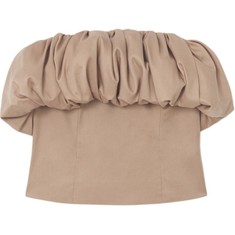 (Women) Self-Portrait Ruched Strapless Dress  Khaki SWF353B00300 圖 2