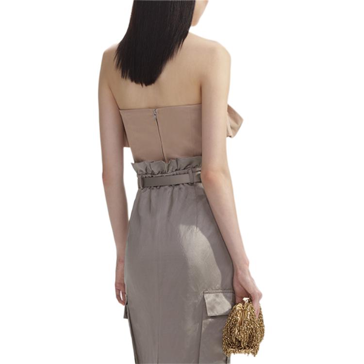 (Women) Self-Portrait Ruched Strapless Dress  Khaki SWF353B00300 圖 5