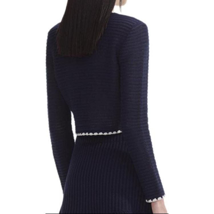 Lookbook (Women) Self-Portrait Self Portrait  Navy Blue Long Sleeve Knit Sweater - Simple & Stylish. SWF353M00600