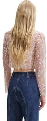 (W) Self-Portrait 亮片網紗立領長袖T恤 女裝 SWF344C03700 Shop (W) Self-Portrait 亮片網紗立領長袖T恤 女裝 SWF344C03700