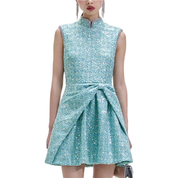 (Women) Self-Portrait Sequin Sleeveless Mini Dress -  Green Multi-color SWF351Y06300 圖 3