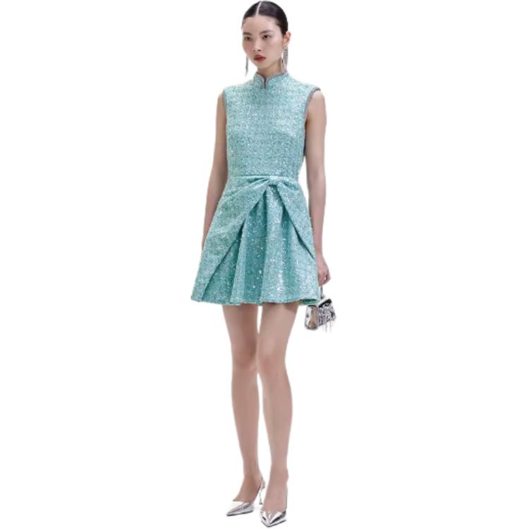 (Women) Self-Portrait Sequin Sleeveless Mini Dress -  Green Multi-color SWF351Y06300 圖 4
