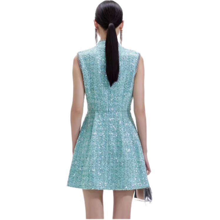 (Women) Self-Portrait Sequin Sleeveless Mini Dress -  Green Multi-color SWF351Y06300 圖 5