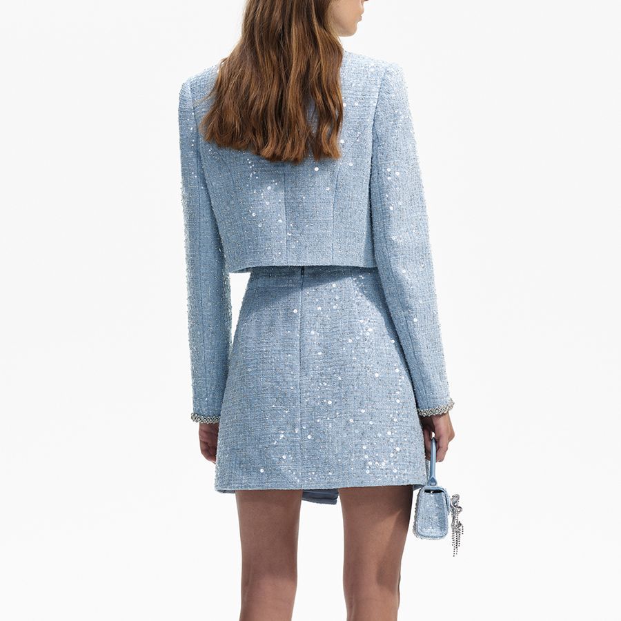 Purchase (W) Chaqueta Cortada Self-Portrait Azul Misty de Botón Simple Manga Larga. SWF351T00700