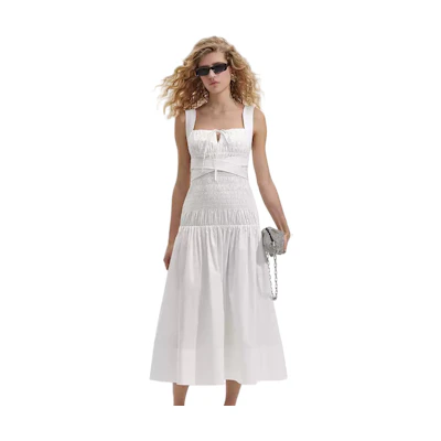(Women) Self-Portrait Sleeveless Elegant Midi Dress U-Neck Princess Evening Gown SWF352Y19800