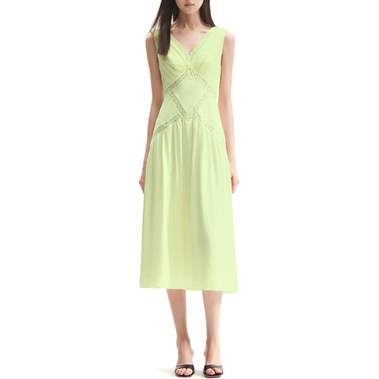 (Women) Self-Portrait Sleeveless Lace Midi Dress Women in Solid Light Green SWF352Y14000 圖 3