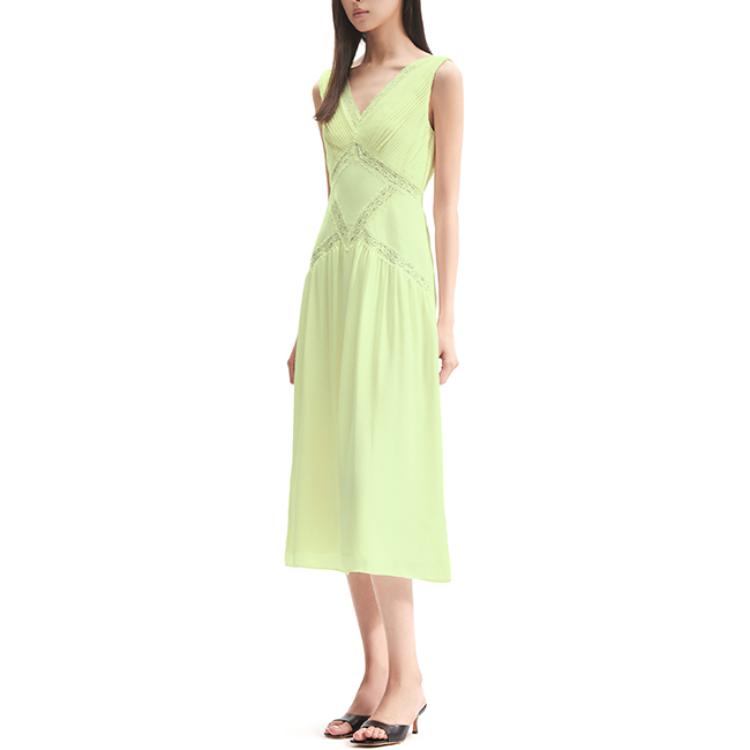 (Women) Self-Portrait Sleeveless Lace Midi Dress Women in Solid Light Green SWF352Y14000 圖 5