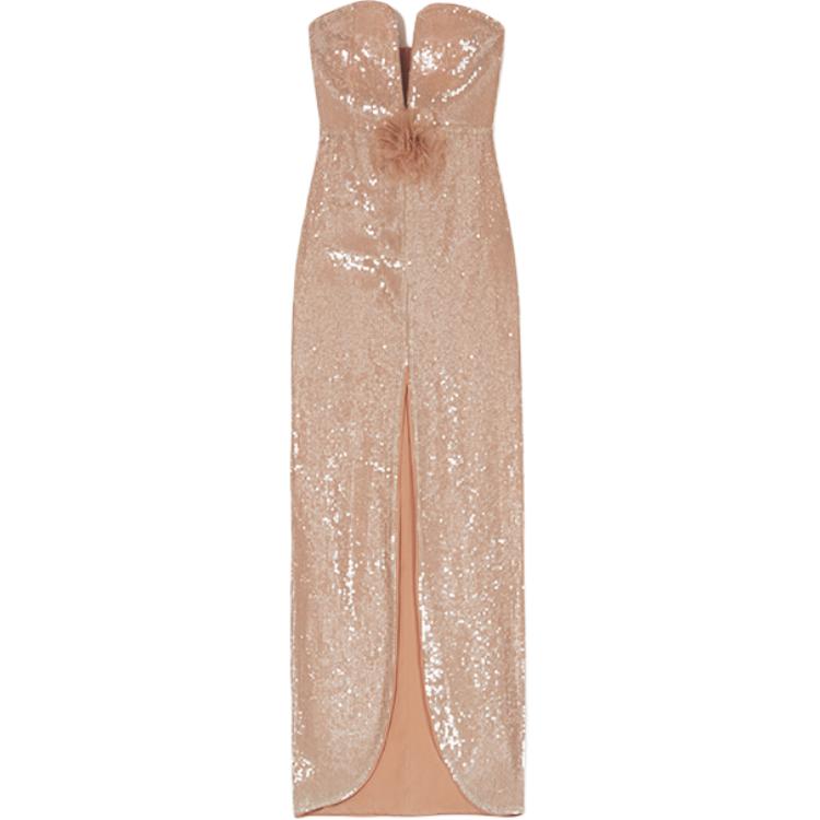 (Women) Self-Portrait Sleeveless Midi Dress in Solid Light Gold for Women. SWF354Y14700 圖 2