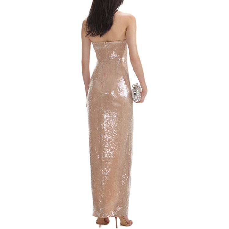(Women) Self-Portrait Sleeveless Midi Dress in Solid Light Gold for Women. SWF354Y14700 圖 5
