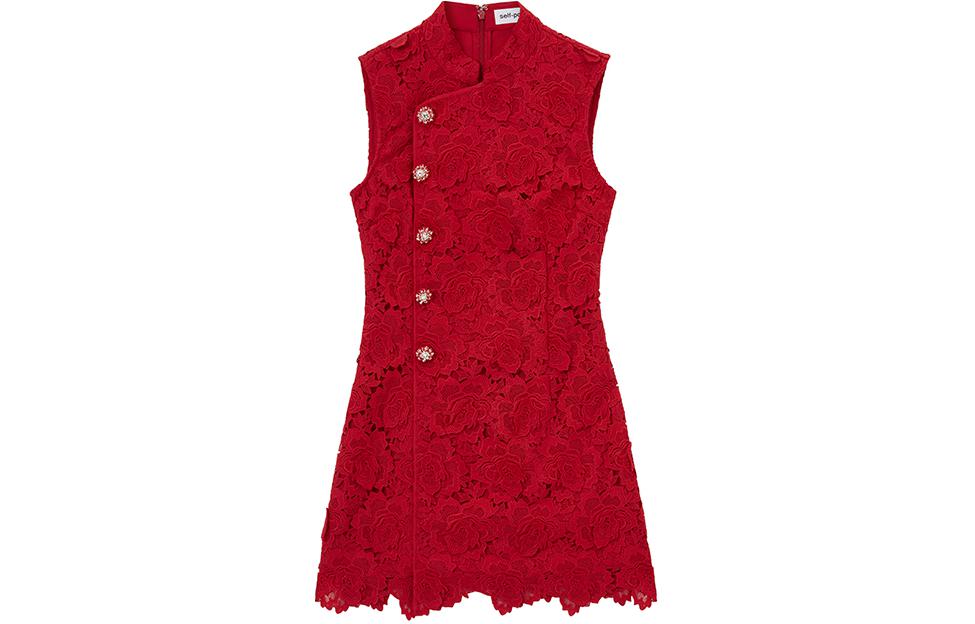 (Women) Self-Portrait Sleeveless Short Red Midi Dress for Women. SWF351Y06500137