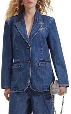(W) Chaqueta Vaquera Azul Denim con Cuello Sólido y Botones Self-Portrait SWF352T02200 Lookbook (W) Chaqueta Vaquera Azul Denim con Cuello Sólido y Botones Self-Portrait SWF352T02200