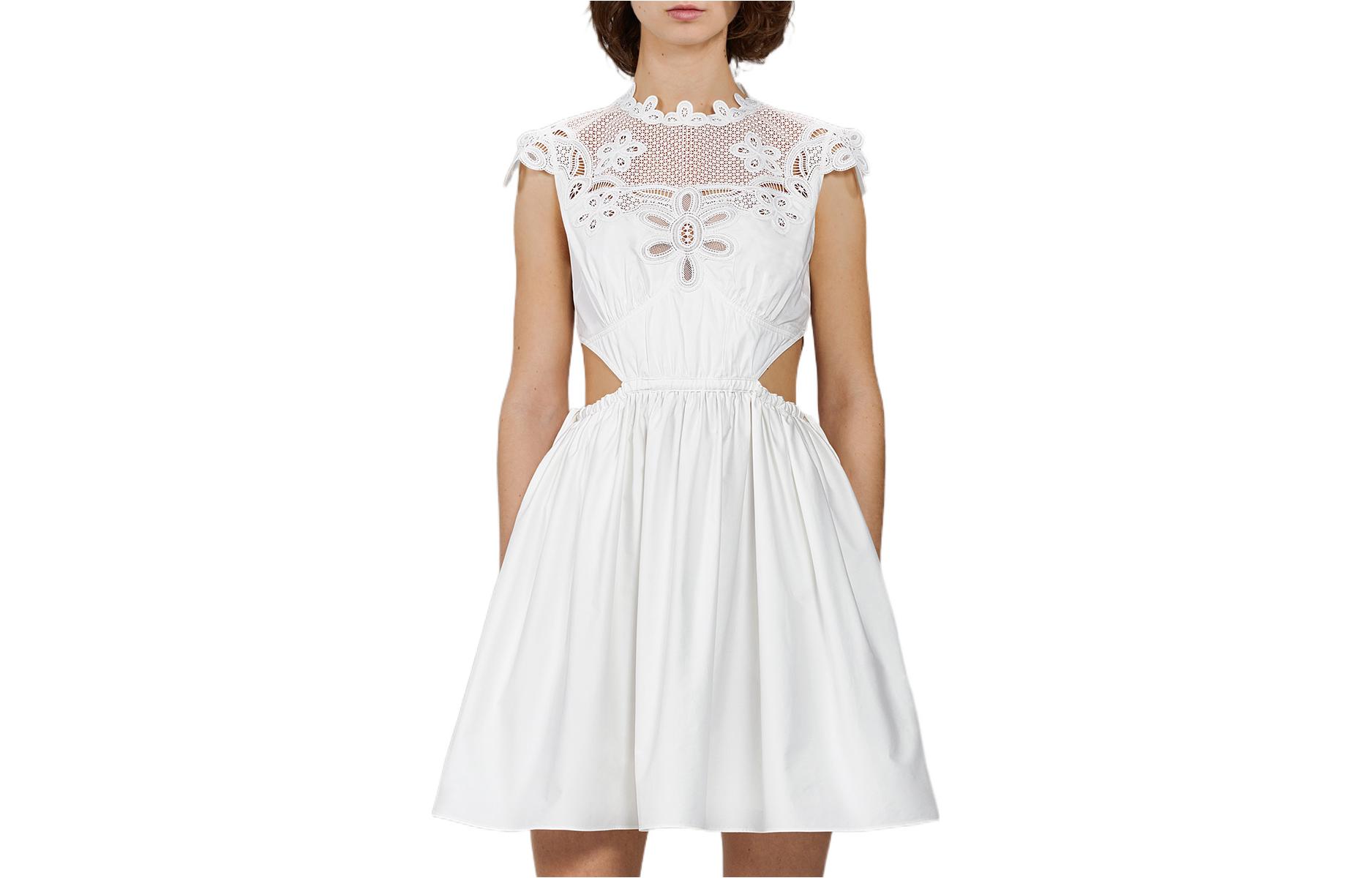 (Women) Self-Portrait Solid Cutout Sleeveless Waist Dress Women SWF333Y01700