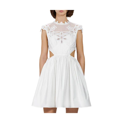 (Women) Self-Portrait Solid Cutout Sleeveless Waist Dress Women SWF333Y01700