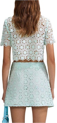 (W) Self-Portrait 蕾絲短袖短版襯衫 女款 薄荷綠 SWF342C02300 Lookbook (W) Self-Portrait 蕾絲短袖短版襯衫 女款 薄荷綠 SWF342C02300