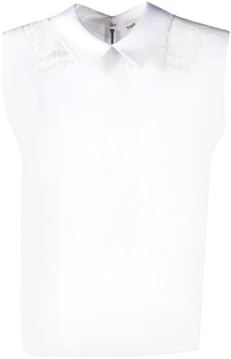 (Women) Self-Portrait SS21 White Lace Detail Zip Shirt SS21045SCWHITE Buy (Women) Self-Portrait SS21 White Lace Detail Zip Shirt SS21045SCWHITE