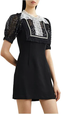 (Women) Self-Portrait SS21 Black Lace Puff Sleeve Slim Fit A-Line Mini Dress Women. SWF345Y04900 Order (Women) Self-Portrait SS21 Black Lace Puff Sleeve Slim Fit A-Line Mini Dress Women. SWF345Y04900