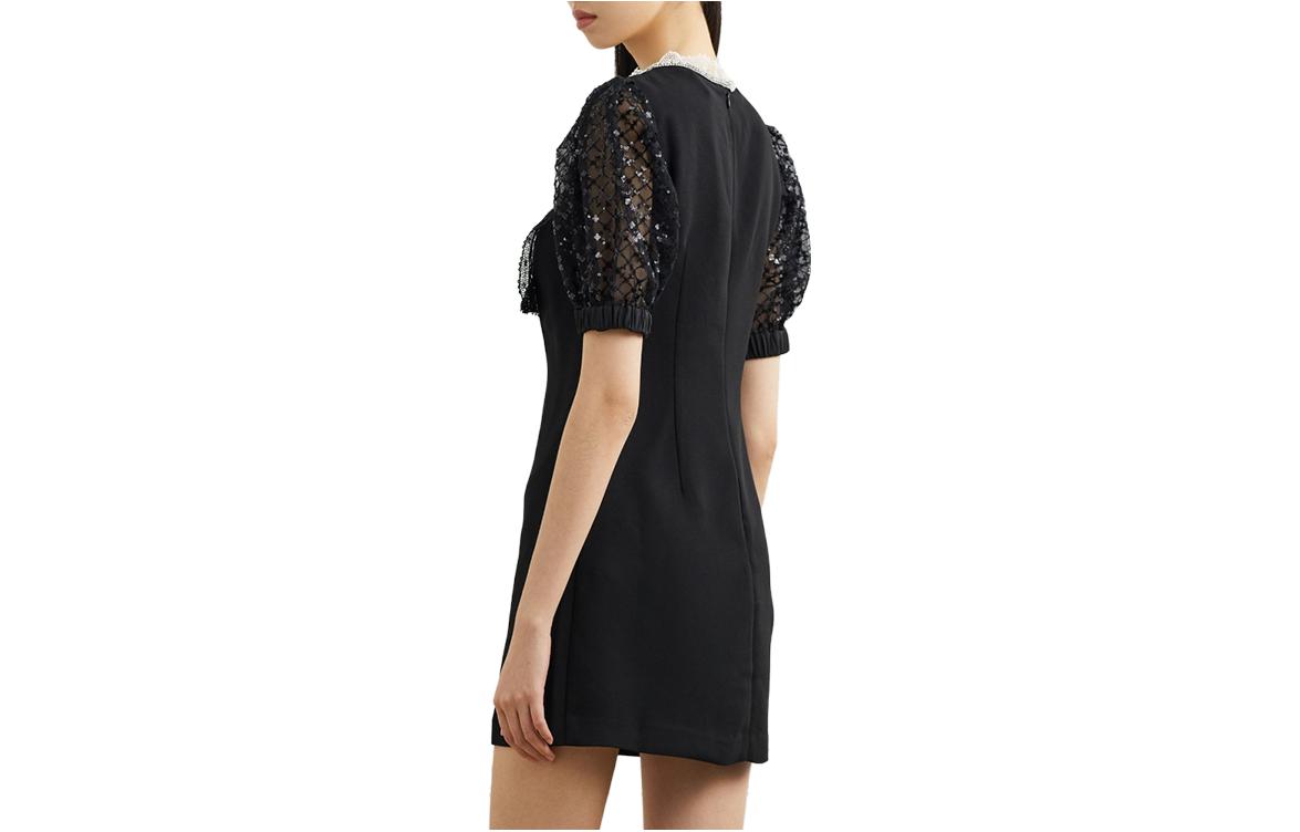 (Women) Self-Portrait SS21 Black Lace Puff Sleeve Slim Fit A-Line Mini Dress Women. SWF345Y04900 圖 3