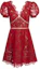 Buy (W) Vestido Mujer Self-Portrait SS21 Rojo Corte Envuelto Línea-A Manga Corta RS21035