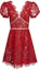 Order (W) Vestido Mujer Self-Portrait SS21 Rojo Corte Envuelto Línea-A Manga Corta RS21035