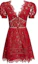 Lookbook (W) Vestido Mujer Self-Portrait SS21 Rojo Corte Envuelto Línea-A Manga Corta RS21035