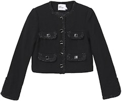 (Women) Self-Portrait SS22 Black Tweed Blazer Single-Breasted Jacket SS22095TBLACK (Women) Self-Portrait SS22 Black Tweed Blazer Single-Breasted Jacket SS22095TBLACK
