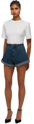 (W) Self-Portrait SS22 高腰翻邊牛仔短褲 藍色 SWF331K00800 Details for (W) Self-Portrait SS22 高腰翻邊牛仔短褲 藍色 SWF331K00800