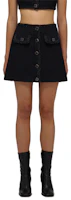 (Women) Self-Portrait SS22 High-Waist Vintage Black Denim Skirt SWF332Q01200 (Women) Self-Portrait SS22 High-Waist Vintage Black Denim Skirt SWF332Q01200