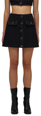 (Women) Self-Portrait SS22 High-Waist Vintage Black Denim Skirt SWF332Q01200 Order (Women) Self-Portrait SS22 High-Waist Vintage Black Denim Skirt SWF332Q01200