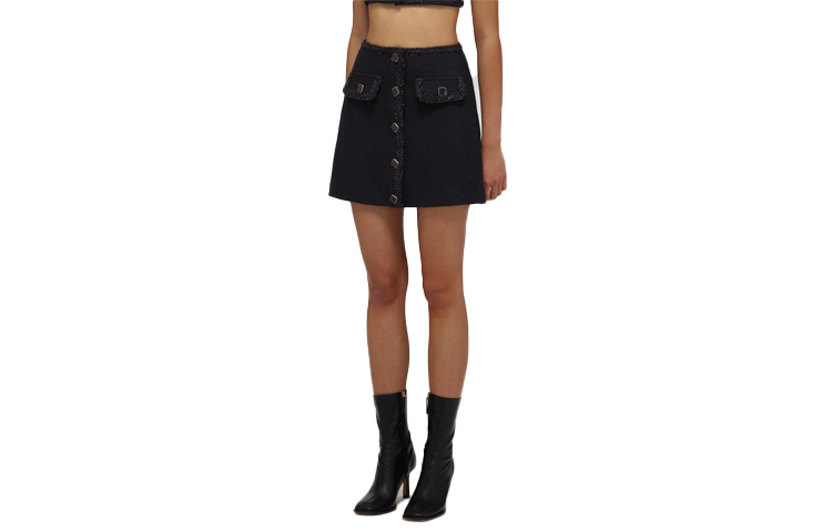 (Women) Self-Portrait SS22  High-Waist Vintage Black Denim Skirt SWF332Q01200 圖 4