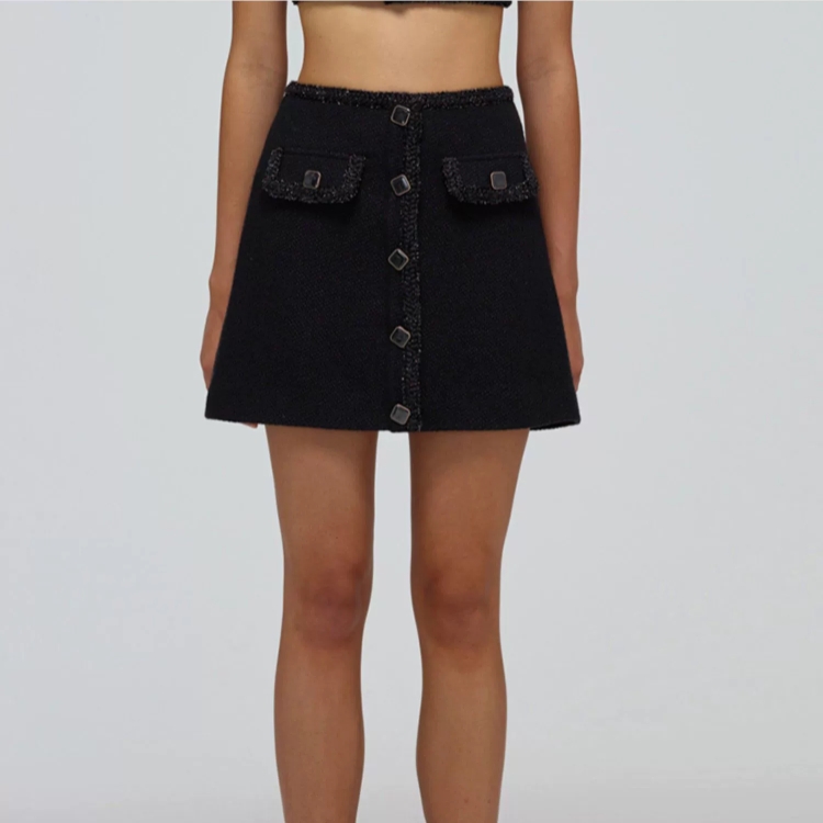 (Women) Self-Portrait SS22  High-Waist Vintage Black Denim Skirt SWF332Q01200 圖 5