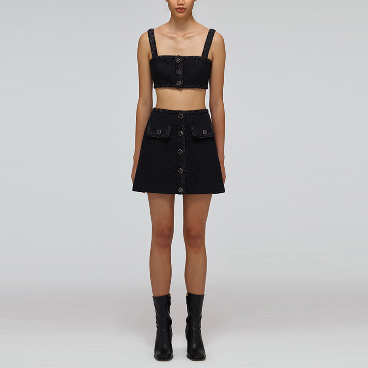 (Women) Self-Portrait SS22  High-Waist Vintage Black Denim Skirt SWF332Q01200 圖 8