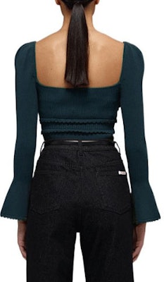 (W) Self-Portrait SS22 Top Hijau Khaki Leher Petak Knit Lengan Panjang Crop SWF332M05700 Lookbook (W) Self-Portrait SS22 Top Hijau Khaki Leher Petak Knit Lengan Panjang Crop SWF332M05700