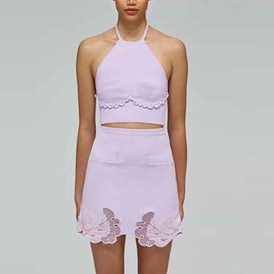 (W) Self-Portrait SS22 紫丁香蕾絲高腰針織迷你裙 SWF332M07800 Purchase (W) Self-Portrait SS22 紫丁香蕾絲高腰針織迷你裙 SWF332M07800