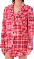 (Women) Self-Portrait SS22 Red Check Button-Up Jacket SS22089RBRED (Women) Self-Portrait SS22 Red Check Button-Up Jacket SS22089RBRED