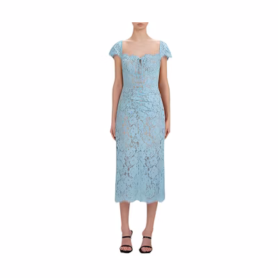 (Women) Self-Portrait SS22 Short Sleeve Dress Misty Blue SWF333Y00300