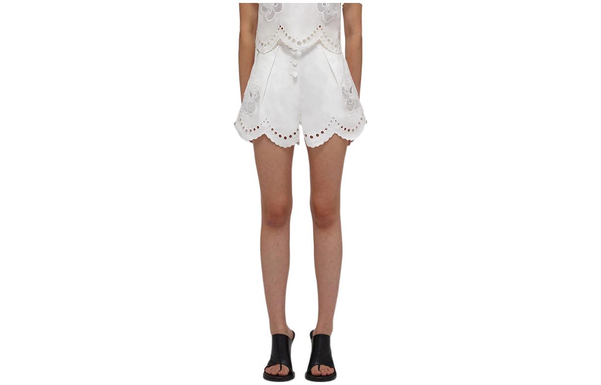 Order (W) Self-Portrait SS22 白色蕾絲飾邊休閒短褲. SWF332K01200