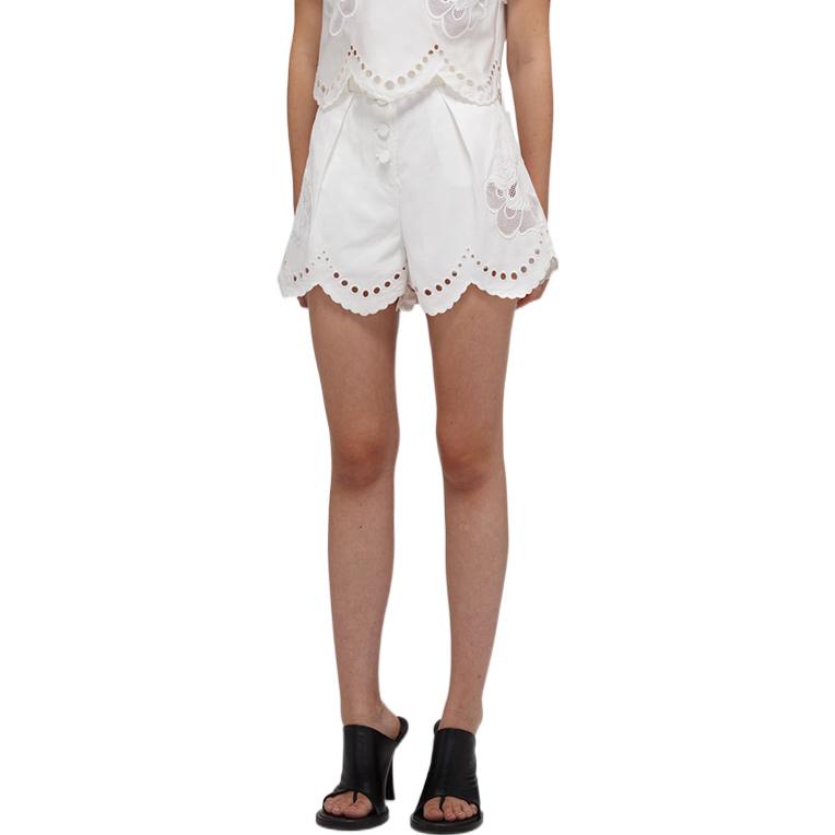 Shop (W) Self-Portrait SS22 白色蕾絲飾邊休閒短褲. SWF332K01200