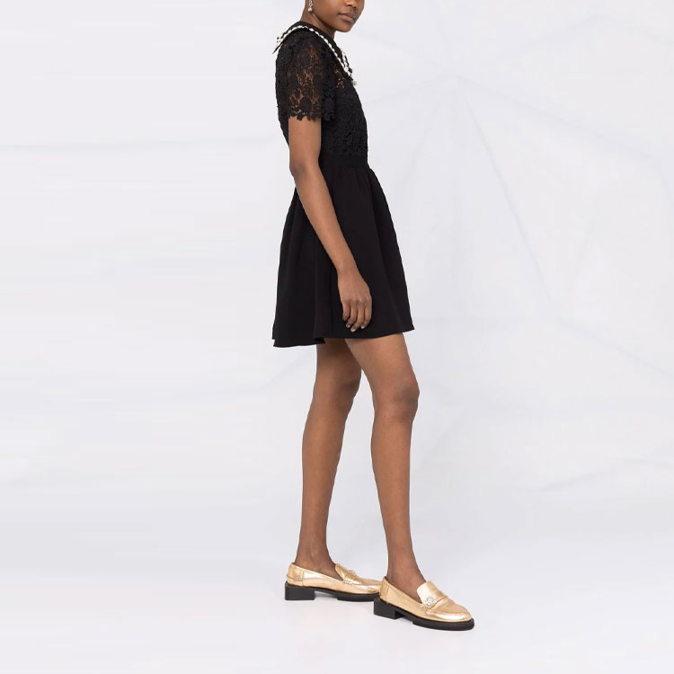 (Women) Self-Portrait SS22 Black Lace Short-Sleeve Dress with Crystal Embellishments Women RS22-034 圖 5