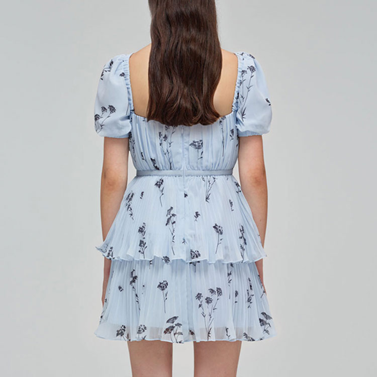 Details for (W) Self-Portrait SS22 蓝色花卉泡泡袖公主风迷你裙 SWF332Y16800