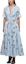 Shop (W) Self-Portrait SS22 Vestido Midi Azul Floral con Corte Elegante y Ajuste Ceñido. SWF332Y12500