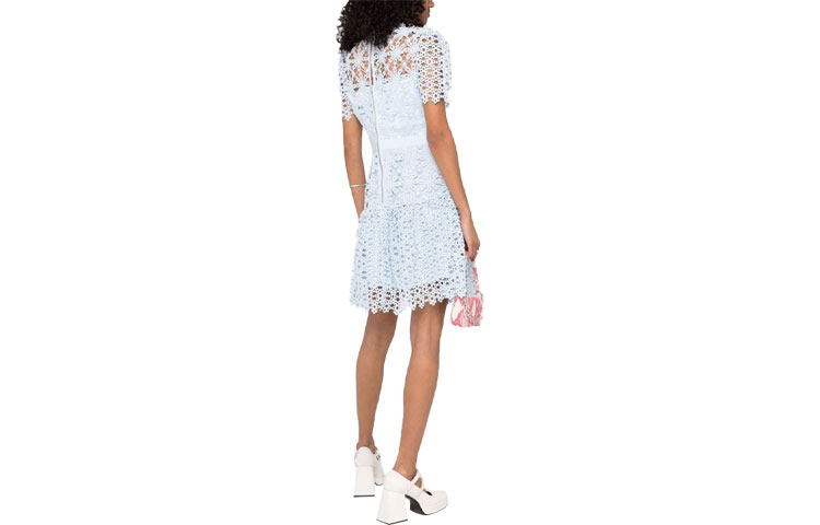 (Women) Self-Portrait SS22 Lace Mini Short-Sleeve Elegant Party Princess Dress for Women RS22129SLIGHTBLUE 圖 3