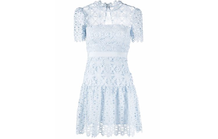 (Women) Self-Portrait SS22 Lace Mini Short-Sleeve Elegant Party Princess Dress for Women RS22129SLIGHTBLUE 圖 4