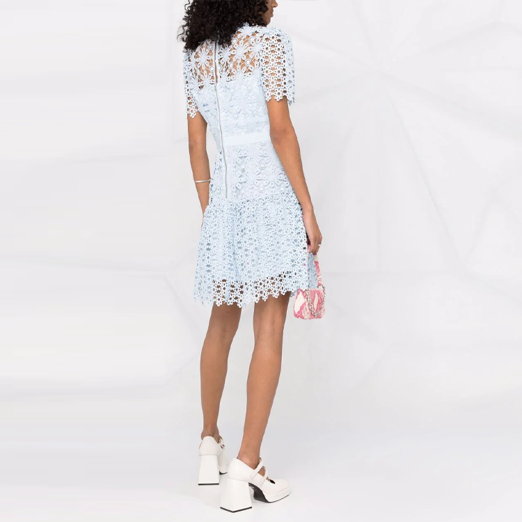 (Women) Self-Portrait SS22 Lace Mini Short-Sleeve Elegant Party Princess Dress for Women RS22129SLIGHTBLUE 圖 6
