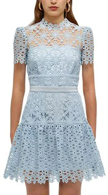 (Women) Self-Portrait SS22 Lace Princess Dress Short Sleeve Elegant Evening Gown for Women SWF331Y04600 Buy (Women) Self-Portrait SS22 Lace Princess Dress Short Sleeve Elegant Evening Gown for Women SWF331Y04600