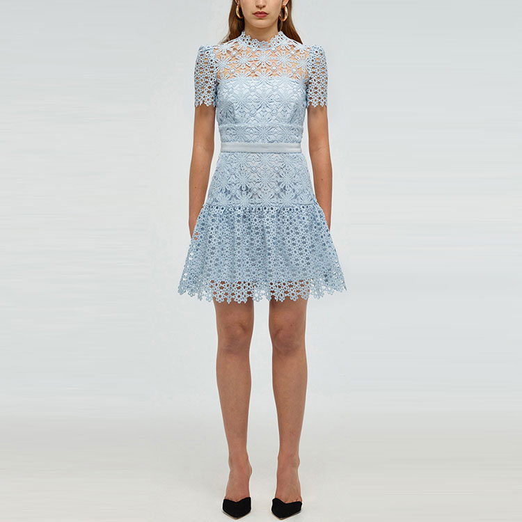 (Women) Self-Portrait SS22 Lace Princess Dress Short Sleeve Elegant Evening Gown for Women SWF331Y04600 圖 3