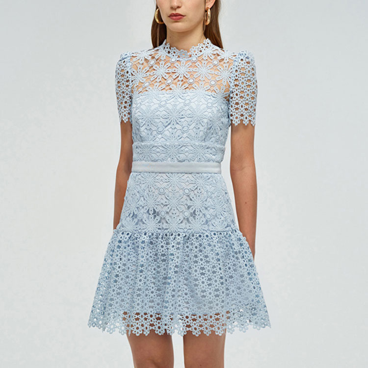 (Women) Self-Portrait SS22 Lace Princess Dress Short Sleeve Elegant Evening Gown for Women SWF331Y04600 圖 4