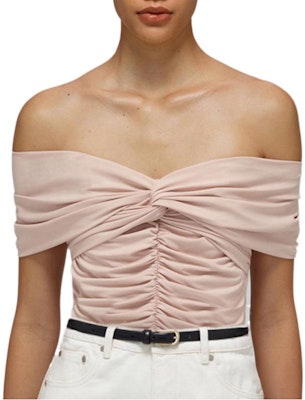 (W) Self-Portrait SS22 一字領短袖T恤 淺棕色 SWF332C02000 Order (W) Self-Portrait SS22 一字領短袖T恤 淺棕色 SWF332C02000