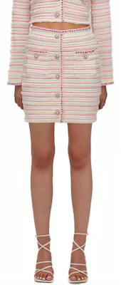 (Women) Self-Portrait SS22 Pink White Striped Knit High-Waist Mini Skirt for Women SWF332M08600 Buy (Women) Self-Portrait SS22 Pink White Striped Knit High-Waist Mini Skirt for Women SWF332M08600