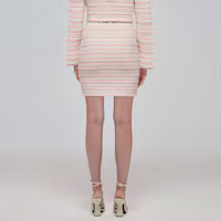 Purchase (W) Self-Portrait SS22 粉白條紋高腰迷你裙 女士款 SWF332M08600